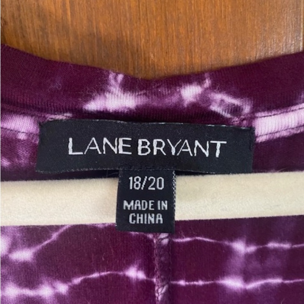 Lane Bryant Purple and White Tie Dye V-Neck Sleeveless Midi Dress 18/20